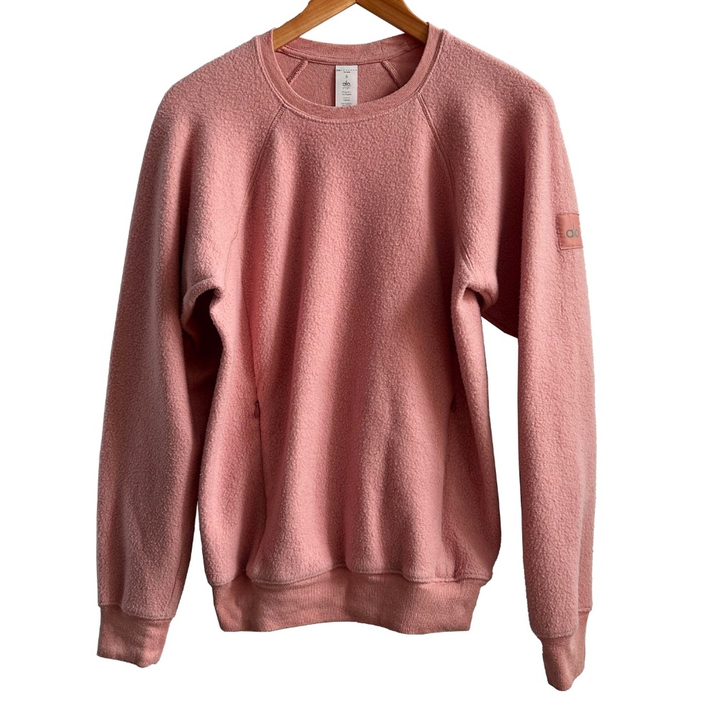 Alo Yoga | Inside Out Fleece Pullover | Zip Pockets | Dusty Pink | Size S
